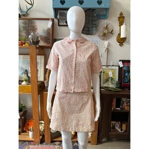 60s Pink Floral Two Piece Set